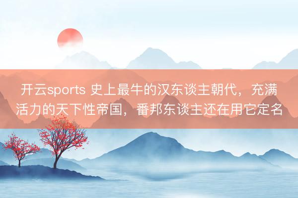 开云sports 史上最牛的汉东谈主朝代，充满活力的天下性帝国，番邦东谈主还在用它定名